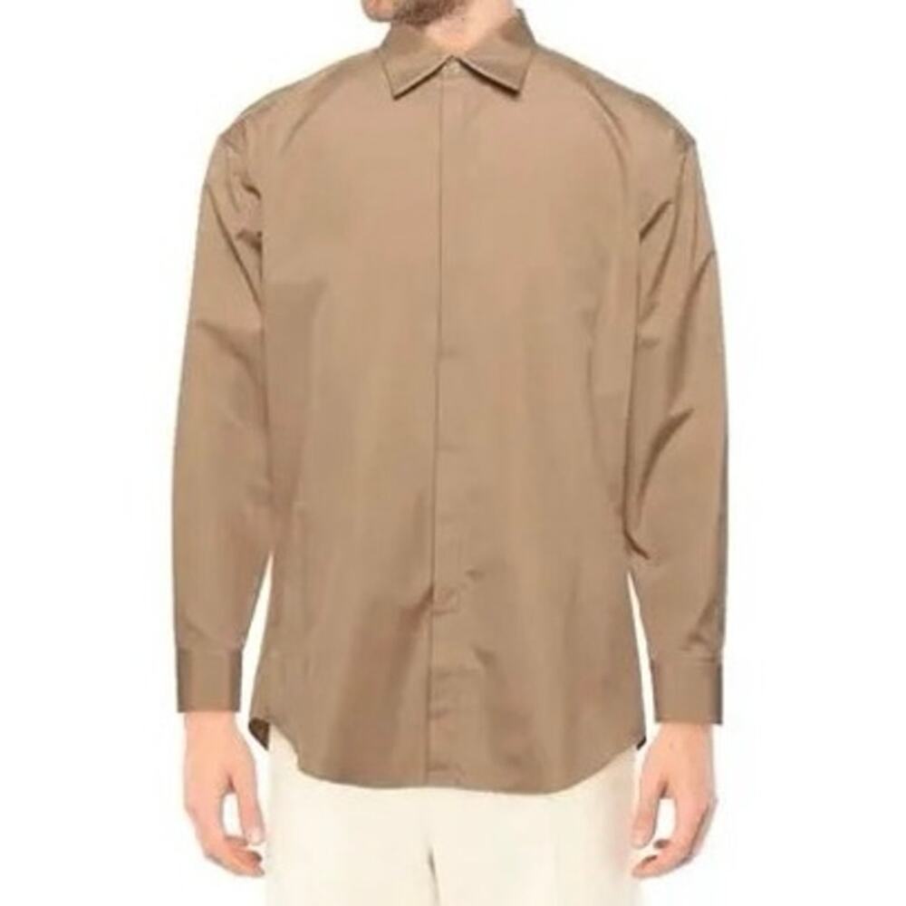 DSQUARED2 Cotton Button Down Shirt Tan Beige Brown Romania Men’s US Sz 38 - NWT